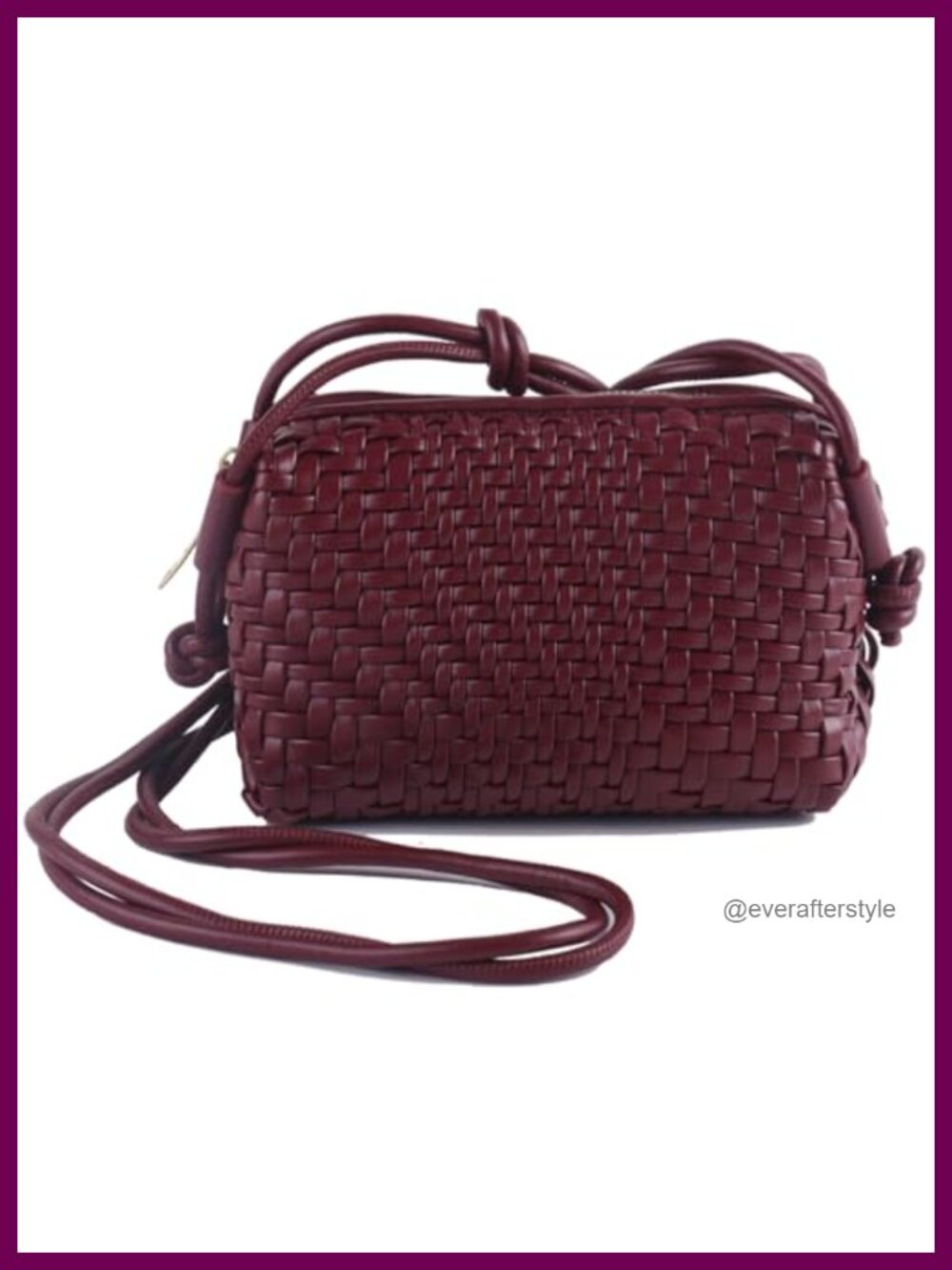 Woven Crossbody Bag Vegan Leather Handwoven Small Purse Handmade Shoulderbag